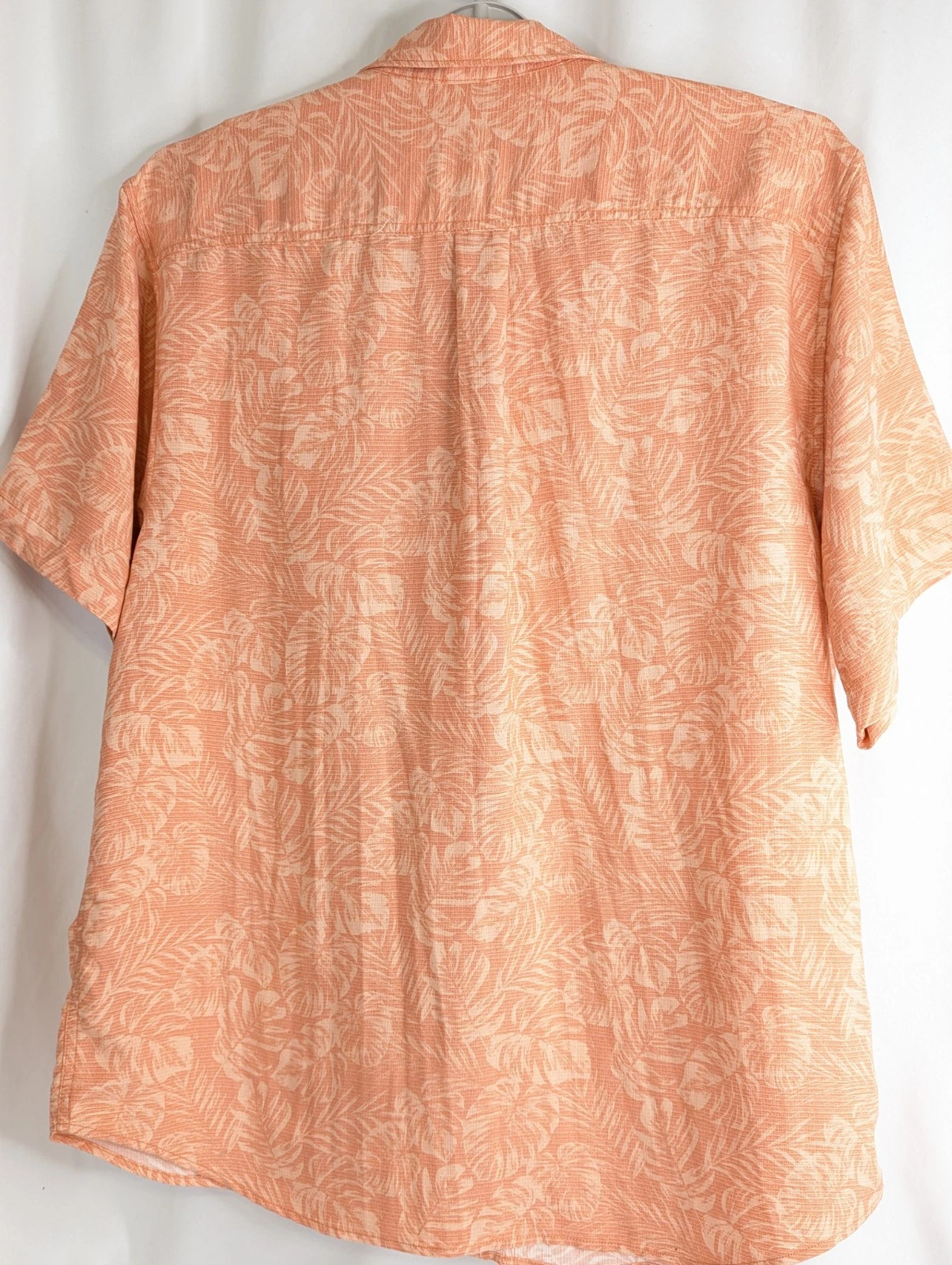 Tommy Bahama Hawaiian Shirt Floral Jacquard Print Coral Tencel Marlan Men XL 52" image 7