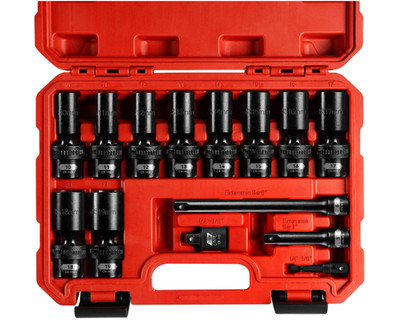 BLACKROBOT 3/8'' Drive Swivel Impact Socket Set 14Pc Metric 10 19mm CR-MO