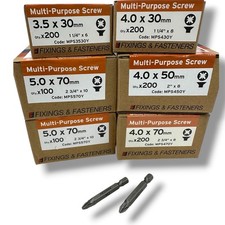 Assorted Wood Screws Mixed Length Trade Pack Pozi Flat Head Multi Purpose