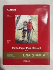 Canonink 1432C003 Photo Paper plus Glossy II 8.5" X 11" 20 Sheets