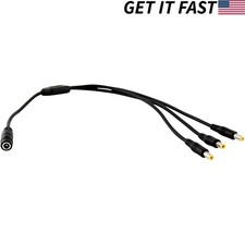 DC Power Splitter Cable Cord Adapter 1 Female to 3 Male CCTV Security Camera DVR