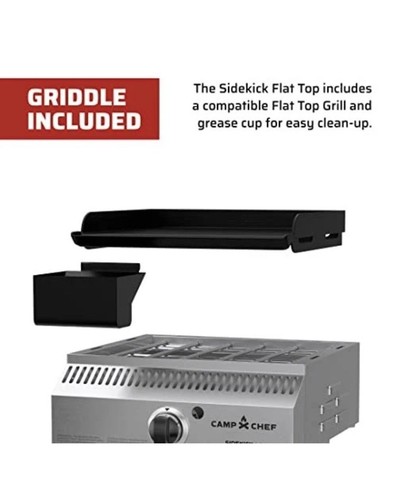 Sidekick Grill Accessory, Flat Top Griddle included, 14" cooking system - Picture 3 of 8