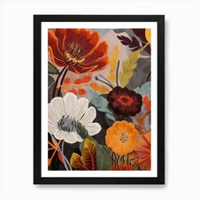 Fall Botanicals Ranunculus 3 Art Pr Framed Wall Art Poster Canvas Print Picture