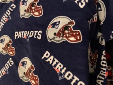 New England Patriots NFL Fleece Fabric - 60" Wide - 1 1/4 yd - 42" x 60"