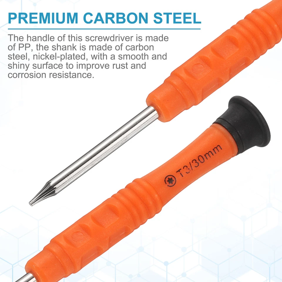 10pcs T3 Torx Mini Screwdriver 3mm Shank Torx Head, Orange - Image 4 of 4