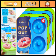 Silicone Donut Mold Set - 4 Inch Non-Stick Baking Pan for Donuts, Bagels  Cakes