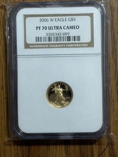 2006-W $5 American Gold Eagle 1/10 Oz Gold PF70 UCAM NGC