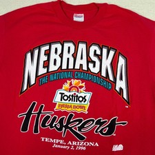 Vintage Nebraska Huskers 1996 Fiesta Bowl Shirt Mens XL National Championship