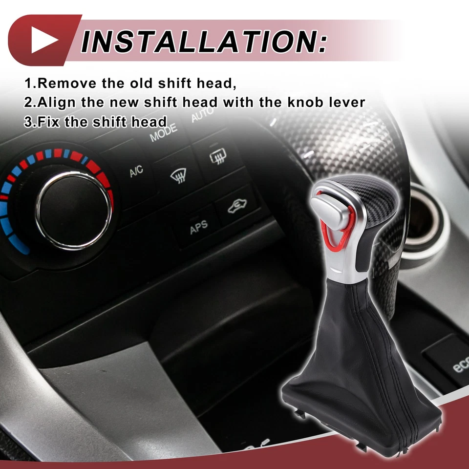 Automatic Gear Shift Knob with Cover for Audi A4 allroad 2013-2014 Plastic Black - Image 4 of 4