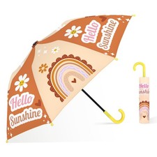 Umbrella Children Folding Umbrellas Easy Push/Pull for ,8 Rib Reinforced Cano...