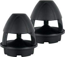 2 schwarze Bluetooth Outdoor-Lautsprecher f&uuml;r d. Garten m. 360&deg; Schallverteilung