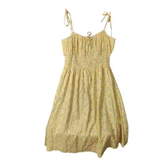 Love The Label x Liberty London Smocked Midi DressWomen's L Yellow Floral NWT