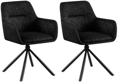 2er Set Stuhl Tipton Stoff schwarz