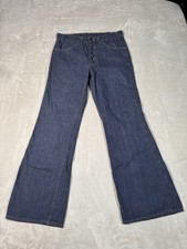 Vintage 70s Levis Bell Bottom Jeans Orange Tab Womens Size 30x32 Blue Button Fly