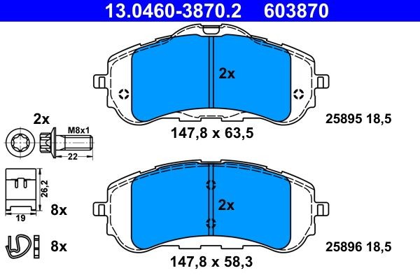 Bremsbelagsatz Scheibenbremse Ate 13.0460-3870.2 (1Satz-1Stk)-image