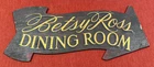 RARE VINTAGE Betsy Ross Dining Room Hand Painted Wooden Arrow Sign GAS OIL