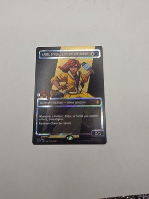 April O'Neil, Live on the Scene (Borderless) (Surge Foil) MTG Commander: Teenage