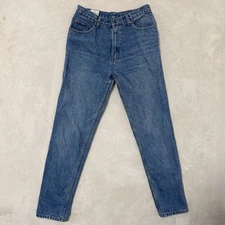 Liberty Jeans Womens Measures W29 L29 Blue Denim High Rise Tapered Leg Zip