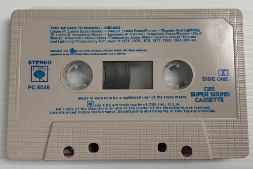 Chicago Take Me Back To Chicago Music Cassette Tape PC 8046 CBS 1985 Original - Picture 11 of 24