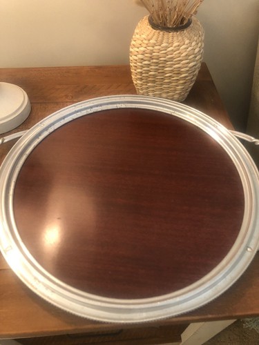 Genuine Beauty Bonded Formica Laminated Serving Tray Twisted Metal Handles MCM - 第 2/6 張圖片