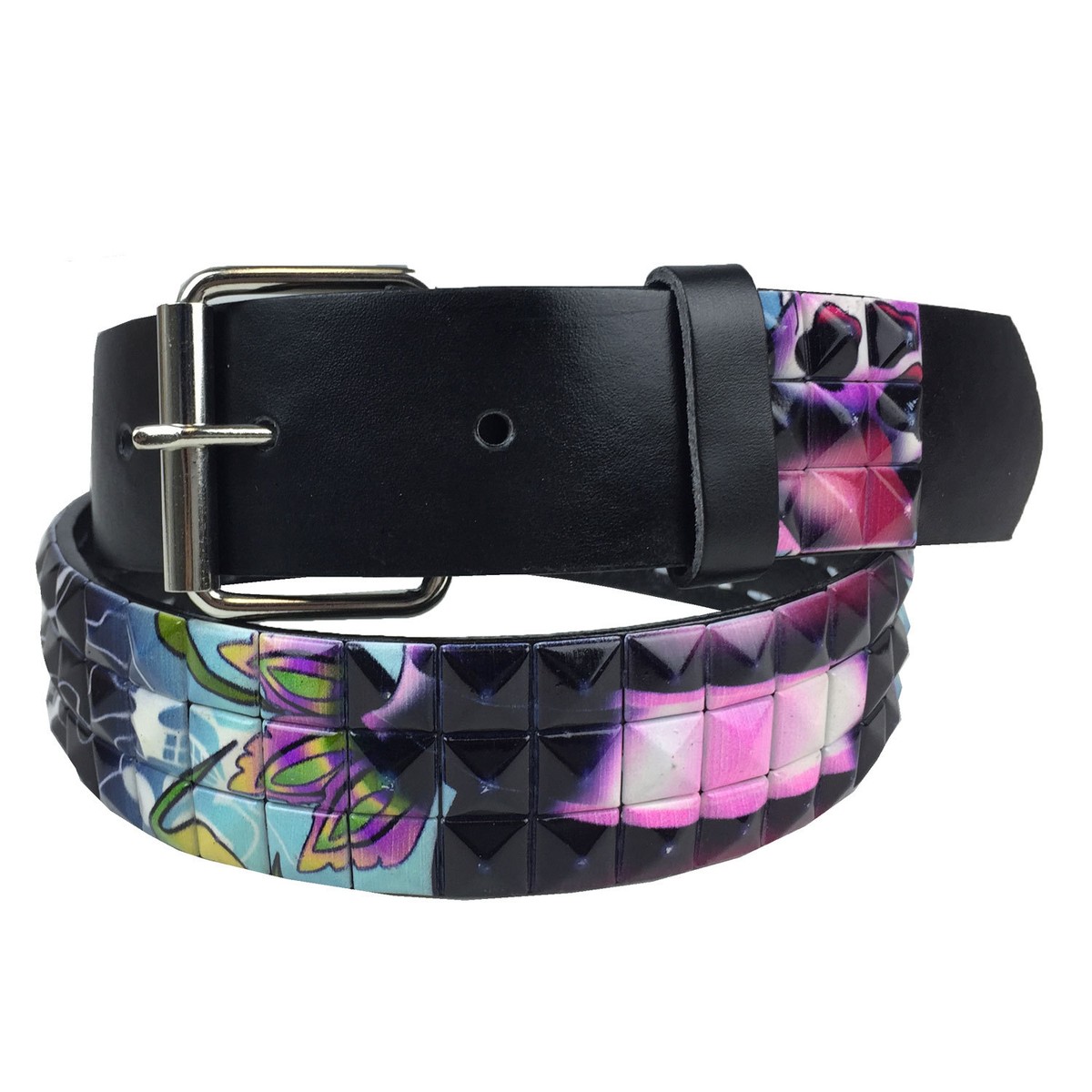 Metal Studded Leather Stud Designed Belt Pyramid Punk Rock
