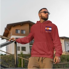 Colorado UnisexHoodie-State Flag With Motto Printed