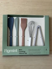 Figmint 5pc Silicone Mini Kitchen Utensil Set spatula, jar scraper, bruh