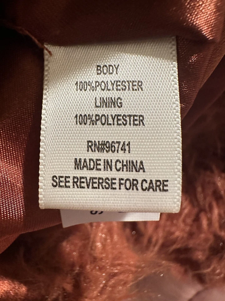 Colete feminino de pele sintética tamanho XL cor pão de gengibre - Imagem 4 de 4