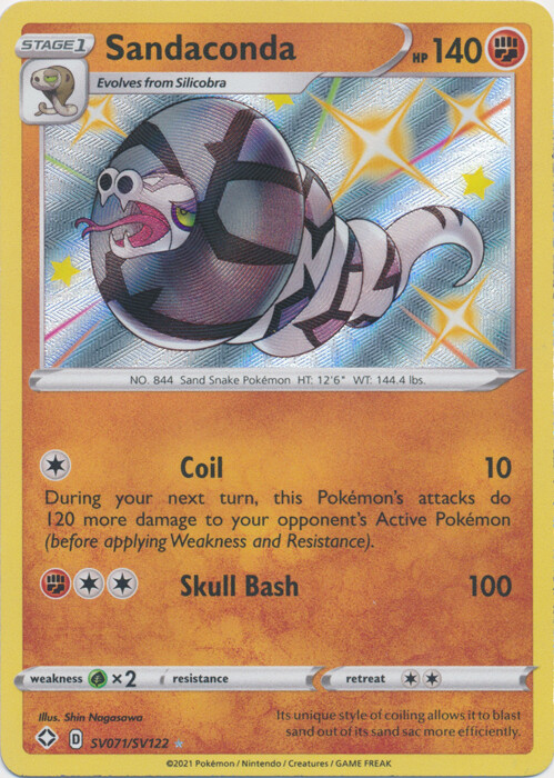 Sandaconda (Shiny) - SV071/SV122 Ultra Rare Shining Fates NM Pokemon TCG
