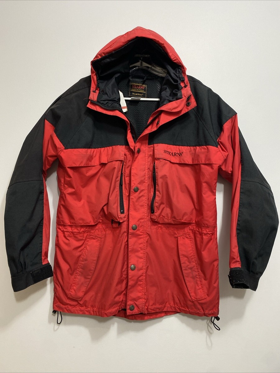 Stearns Dry Wear Jacket Mens Sz L Hooded Rain Jacket Waterproof
