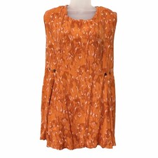 Free People Womens Size M Fake Love Orange Sleeveless Mini Dress 