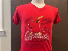 Vintage 80's 1985 St. Louis Cardinals National League Champs White T Shirt Sz S