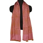 Sanskriti New Pink Shawl Viscose Phulkari Woven Work Long Stole Soft Scarf