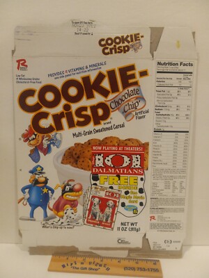 General Mills COOKIE CRISP CEREAL  Empty Box Disney 101 Dalmations