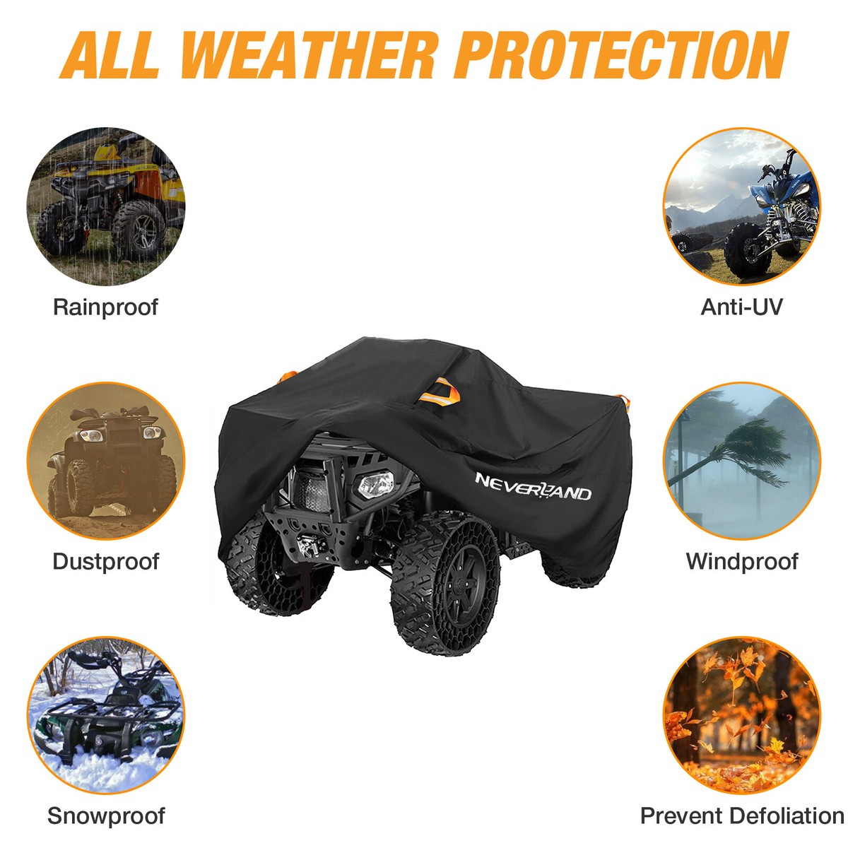 Copertura Impermeabile Per ATV Quad - 256x110x120 Cm, Resistente A UV E Vento - Foto 6