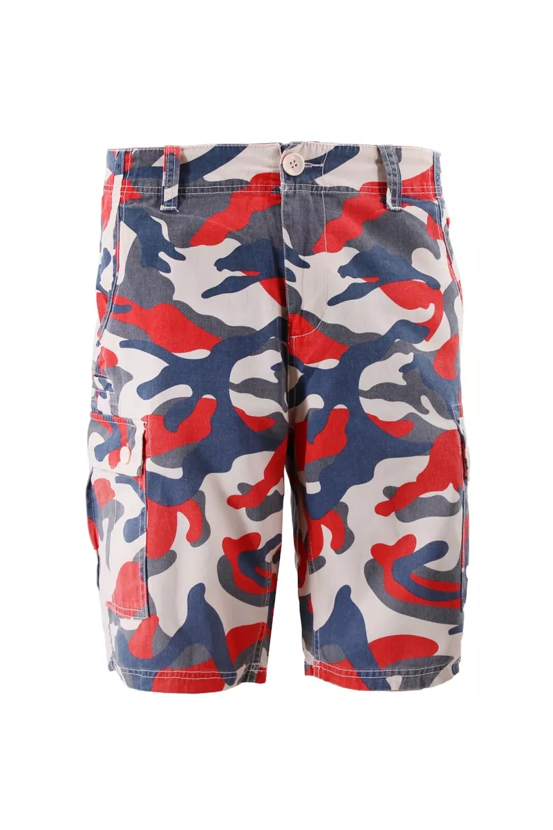 Red white and blue cargo best sale shorts