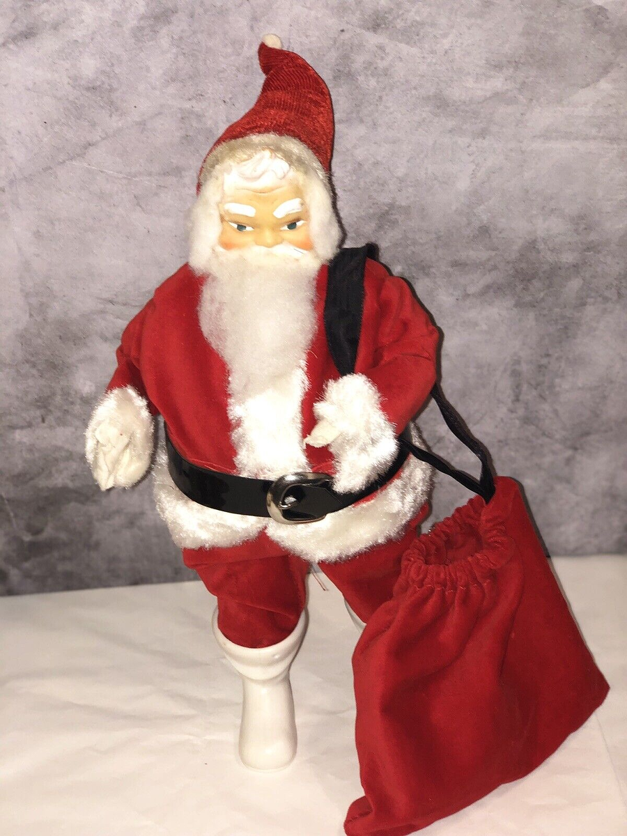 VINTAGE Santa 15” Harold Gale Rubber Face White Boots Antique