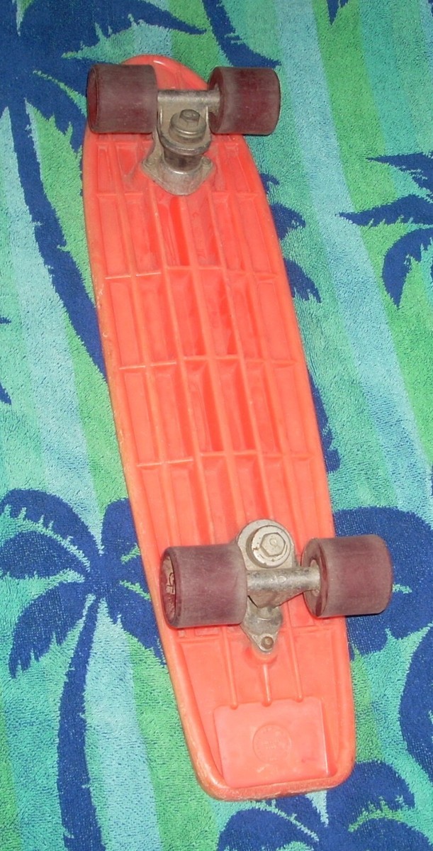 Vintage 1975 Grentec Coyote Orange Plastic Skateboard Rare