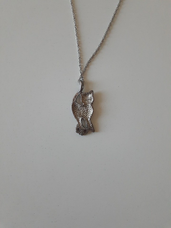 Black hills gold sterling silver and gold cat necklace Tarnished eBay