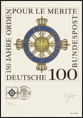 KUNST-EDITION 1992 BRD 1613 ORDEN POUR LE MERITE - AUFLAGE NUR 1.000!! - Bild 1 von 3
