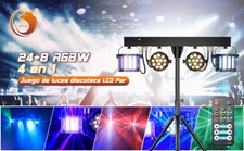 U`KING DJ Gig BAR 2 LED Effect Light System w/ Par Derby Strobe Stage Lighting