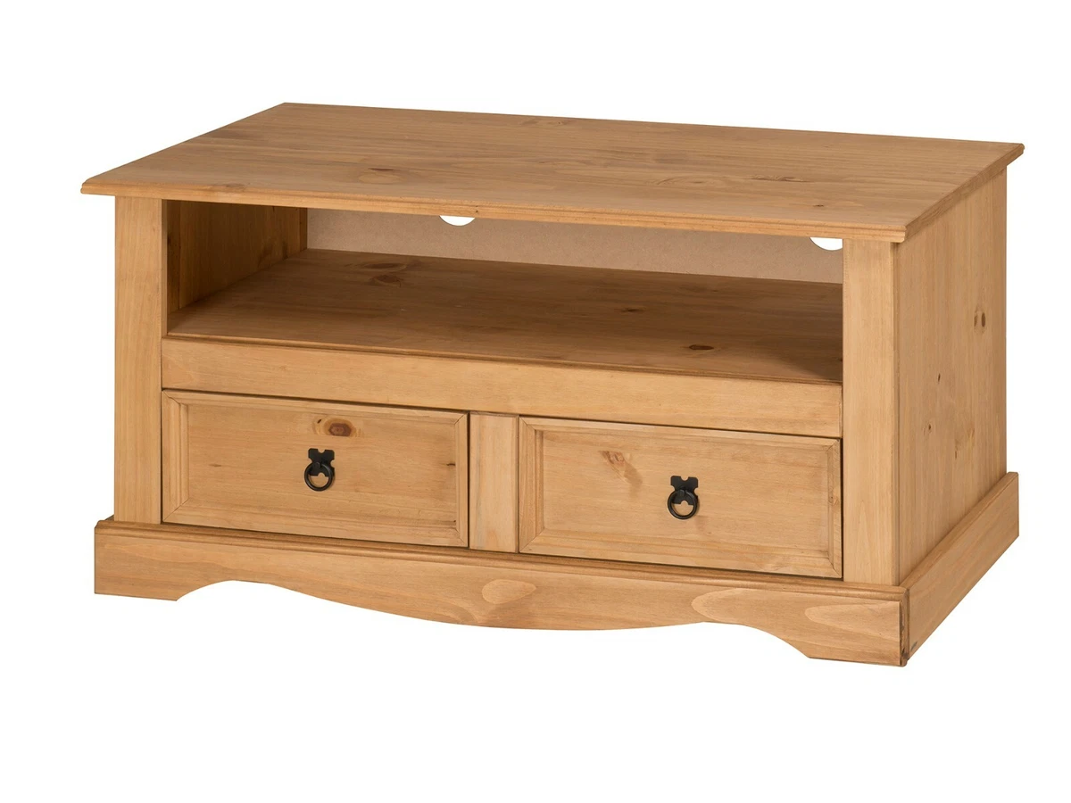 Corona TV Stand Flat Screen television 2 Drawer Solid Pine by Mercers Furniture