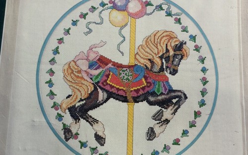 Elsa Williams Counted Cross Stitch Kit Carousel Horse Pony Sew Needlework NEW - Picture 2 of 3
