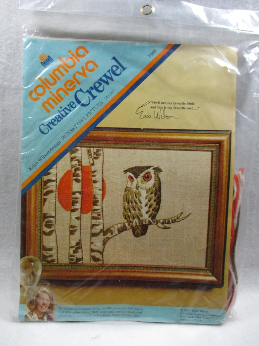 Vintage Owl Crewel Embroidery Kit By Elsa Williams Picture, 55 OFF