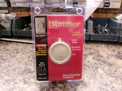 PASS & SEYMOUR LEGRAND IVORY DIMMER SWITCH 600 WATT 90611-1V CALLIE-38