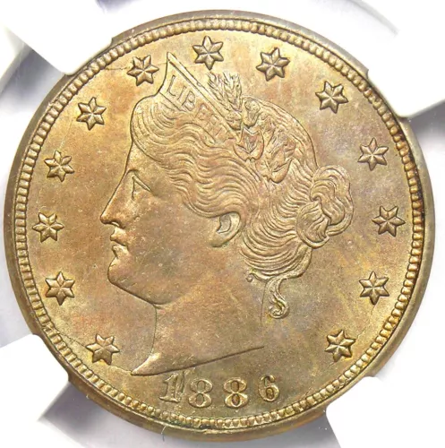 1886 Liberty Nickel 5C Coin - Certified NGC Uncirculated Details (UNC MS) - Rare