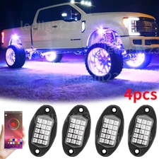 4Pods RGB LED Rock Lights Offroad Music Wireless Bluetooth Underglow Neon Lights