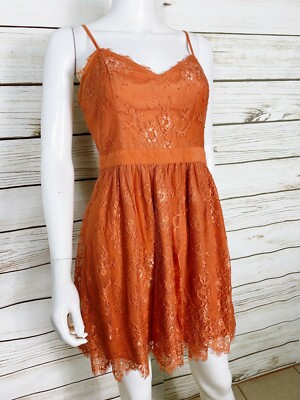 open lace back dress Forever 21 Orange Floral Print Fitted Ruched Mini Dress NWT- Size M  The  Saved Collection