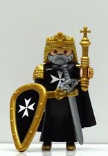 KÖNIG DER MALTESER SCHWARZ PLAYMOBIL zu Kreuzritter Crusader Templer Custom RAR