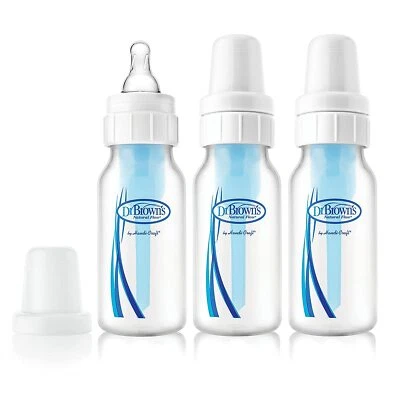 Dr. Brown's BPA Free Polypropylene Natural Flow Standard Neck Bottle, 4 oz-3-PK